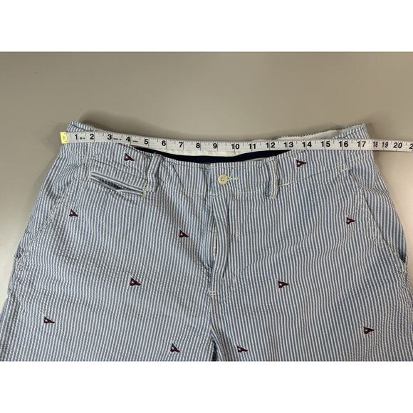 Polo Ralph Lauren Mens Seersucker Shorts 36 Nautical Flag Embroidered Striped - Picture 4 of 16